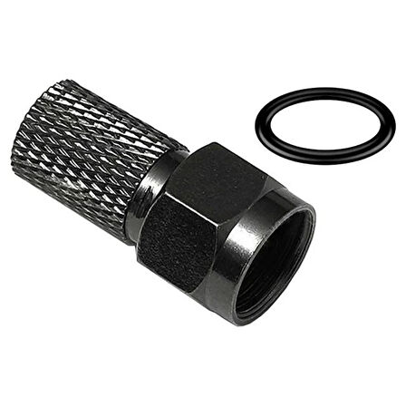 Fully E-325 Siyah Contalı Rg6/u6 22mm 1.kalite F Konnektör 100'lü Poşet