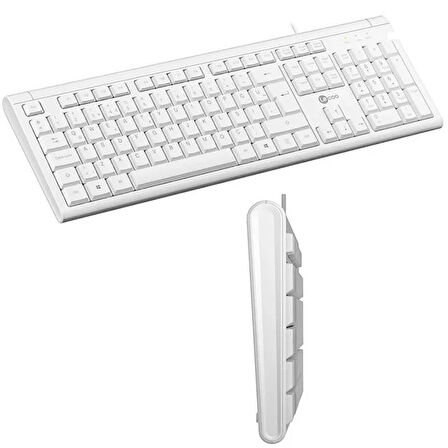 Lecoo KB101 USB Kablolu Türkçe Q Klavye Beyaz