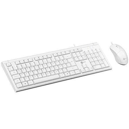 Lecoo CM101 USB Kablolu Türkçe Q Klavye & Mouse Set Beyaz