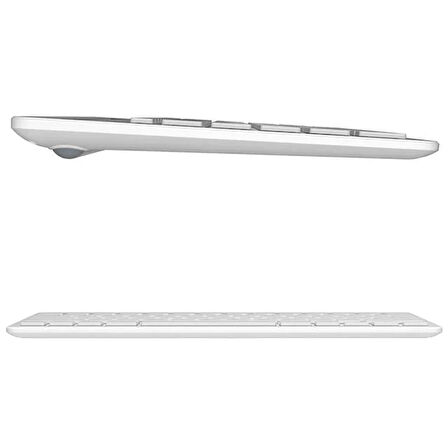 Lecoo BK100 Kablosuz Bluetooth Şarj Edilebilir Çoklu Cihaz Uyumlu Türkçe Q Klavye Beyaz