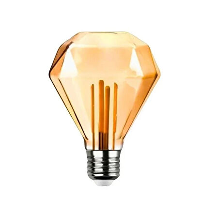 Ledx Gd-95 Kırılmaz Gövde Diamond Elmas Kesim 4,5 Watt Amber Rustik Ampul