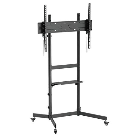 Vontech V1044ve 55''-100'' Uyumlu Tekerlekli Ayaklı Raflı Lcd-led Tv Sehpası Standı