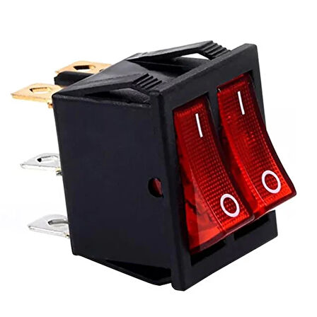 İkili Soba Anahtarı Işıklı Kırmızı