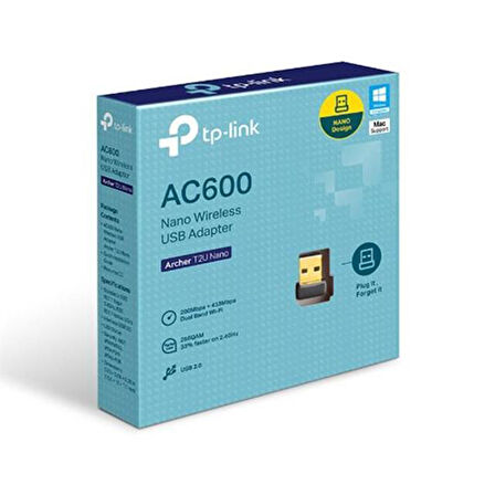 Tp-Link Archer T2U Nano Ac 600 Mbps Nano Wireless Usb  Adaptör