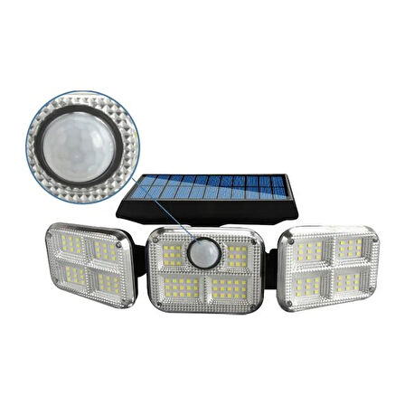 Powermaster Sensörlü Kumandalı 138 Ledli Solar Lamba JD-2858