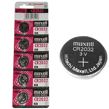 Maxell CR2032 3V Lityum Kartela Düğme Pil 5'li
