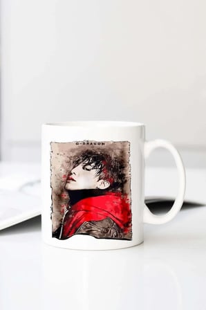 G Dragon K Pop Baskılı 330 ml Porselen Kupa Bardak (123458-3)