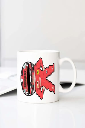 F1 Formula Ferrari Yeni Sezon 1 Baskılı 330 ml Porselen Kupa Bardak (123460-2)