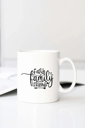 Faith Family Friends 01 Baskılı 330 ml Porselen Kupa Bardak (123469-1)