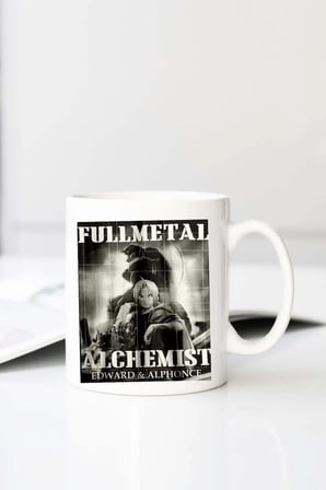 Full Metal Alchemist Edward Alphonse Elric Anime Kara Baskılı 330 ml Porselen Kupa Bardak (123484-4)