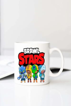 Etiket Gala Brawl Stars Leon Q Baskılı 330 ml Porselen Kupa Bardak (123488-1)
