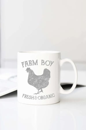 Farm Boy 2 Baskılı 330 ml Porselen Kupa Bardak (123513-1)