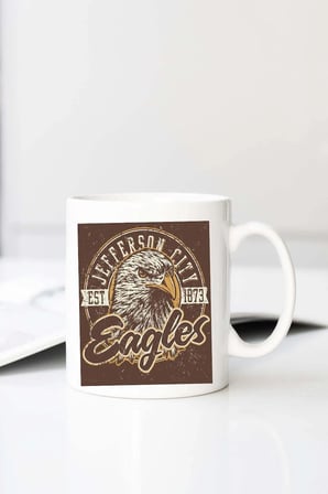 East Eagle Baskılı 330 ml Porselen Kupa Bardak (123582-1)