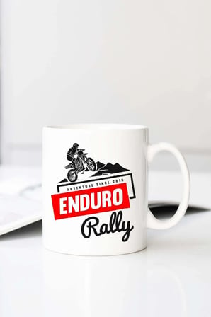 Enduro Rally Baskılı 330 ml Porselen Kupa Bardak (123604-1)