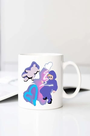 Ezwear Cartoon Graphic Sh Baskılı 330 ml Porselen Kupa Bardak (123643-1)