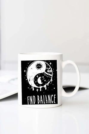 Find Balance Blackbonds Bask L Baskılı 330 ml Porselen Kupa Bardak (123685-1)