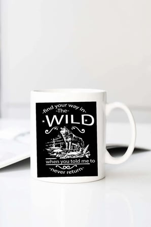Find Your Way In The Wild Baskılı 330 ml Porselen Kupa Bardak (123686-1)