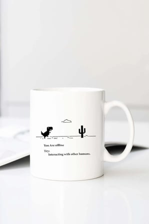 You Are Offline Bask Baskılı 330 ml Porselen Kupa Bardak (123813-1)