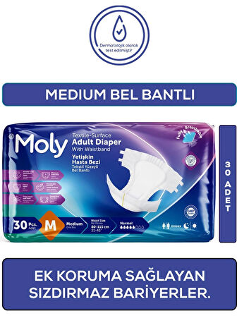 Moly Bel Bantlı Hasta Bezi Medium 30'lu