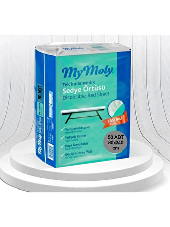 My Moly My Moly Tek Kullanımlık Lastikli Sedye Örtüsü 50'li