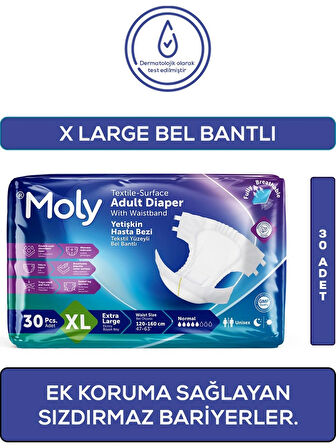 Moly Bel Bantlı Hasta Bezi XL 30'lu