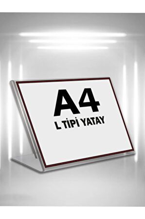 L Tipi A4 Pleksi Föylük Broşürlük-dikey A4 Föylük-20 Li Paket