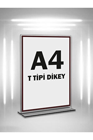 T Tipi A4 Pleksi Föylük Broşürlük-dikey A4 Föylük-10 Lu Paket