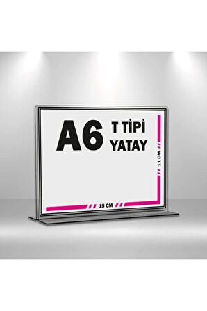 T Tipi A6 Pleksi Föylük Broşürlük-yatay A6 Föylük-50 Li Paket