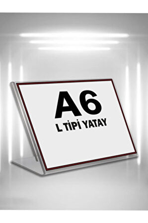 L Tipi A6 Pleksi Föylük Broşürlük-yatay A6 Föylük-10 Lu Paket