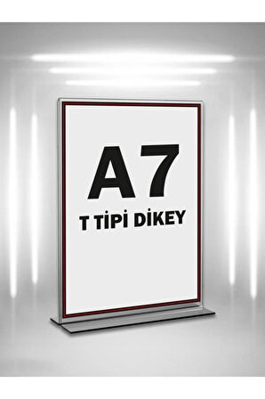 T Tipi A7 Pleksi Föylük Broşürlük-dikey A7 Föylük-5 Li Paket
