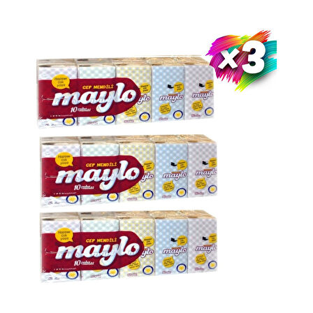 Maylo Cep Mendili 10'lu Paket  X3 Adet