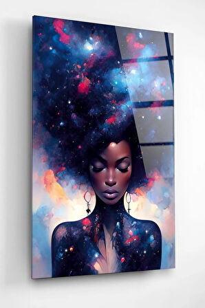 Afrikalı Kadın Cam Tablo, Dekoratif Cam Tablo