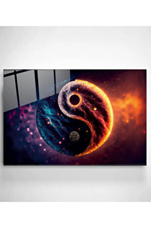 Yin Yang Cam Tablo, Dekoratif Cam Tablo