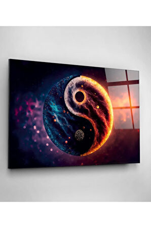 Yin Yang Cam Tablo, Dekoratif Cam Tablo