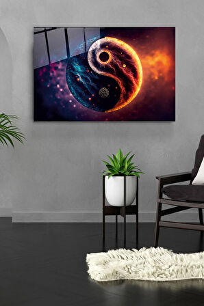 Yin Yang Cam Tablo, Dekoratif Cam Tablo