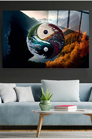 Yin Yang Cam Tablo, Dekoratif Cam Tablo