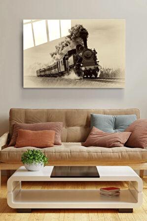 Kara Tren Cam Tablo, Dekoratif Cam Tablo