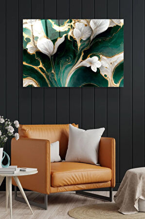 White And Green Cam Tablo, Dekoratif Cam Tablo