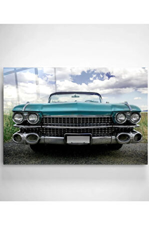 Nostalji Araba Cam Tablo, Dekoratif Cam Tablo