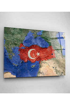 Türk Bayrağı Cam Tablo, Dekoratif Cam Tablo