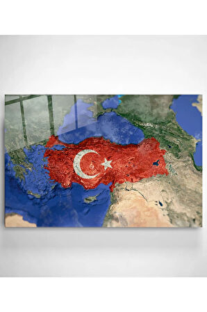 Türk Bayrağı Cam Tablo, Dekoratif Cam Tablo