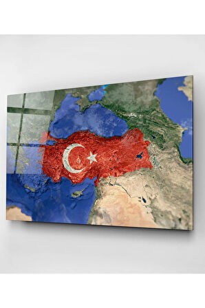 Türk Bayrağı Cam Tablo, Dekoratif Cam Tablo