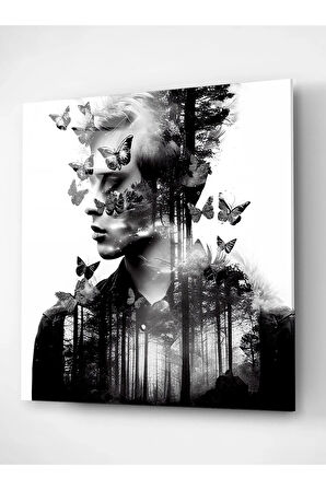Butterfly Art Cam Tablo, Dekoratif Cam Tablo