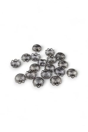 Dairesel Desenli 25x8 mm Kubbe Model Metal Pul (10 Adet)