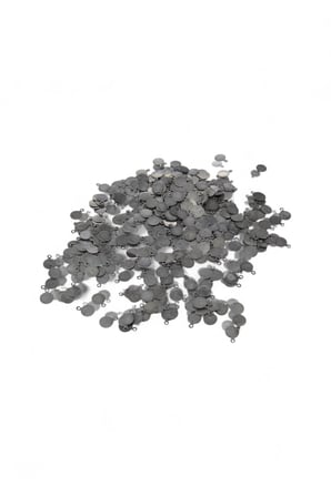 8 mm yandan Delikli Pirinç Koyu Gümüş Pul Payet (30 Gr 150 Adet)