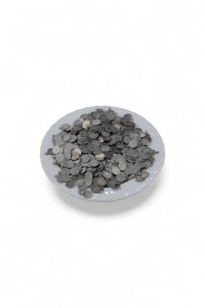 8 mm yandan Delikli Pirinç Koyu Gümüş Pul Payet (30 Gr 150 Adet)