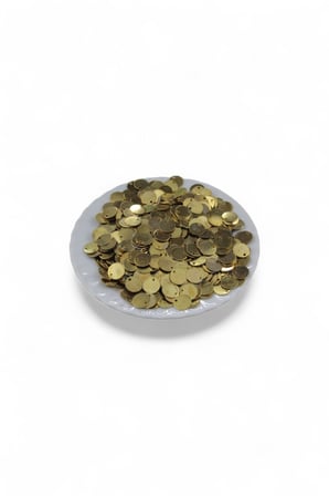 Yandan Delikli 10 mm Gold Pirinç Pul Payet (30 Gr 80 Adet)