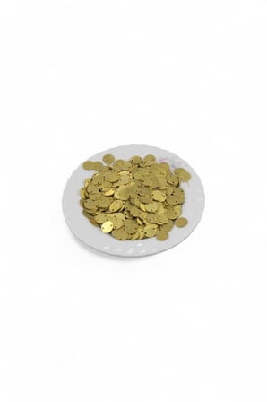 Gold 10 mm Çift Delikli Pirinç Pul Payet (30 Gr 95 Adet)