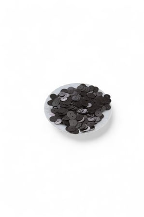 12 mm Koyu Gri Ortadan Delikli Pirinç Metal Pul Payet (30 Gr 60 Adet)