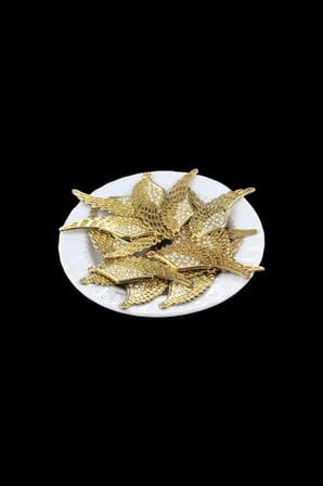 Kanat Figürü Desenli 6x2 cm Gold Pirinç Kolye, Bileklik, Küpe vb Malzemeleri (3 Adet)